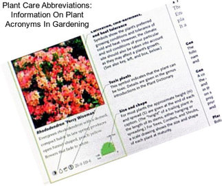 Plant Care Abbreviations: Information On Plant Acronyms In Gardening