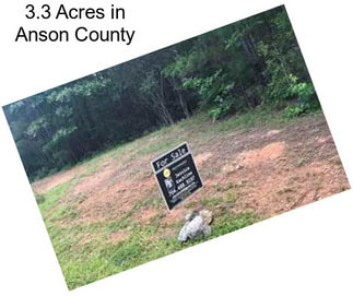 3.3 Acres in Anson County