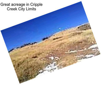 Great acreage in Cripple Creek City Limits