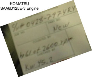 KOMATSU SAA6D125E-3 Engine