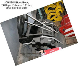 JOHNSON Hook Block, 7/8 Rope, 7 sheave, 165 ton, 3868 lbs Hook Block
