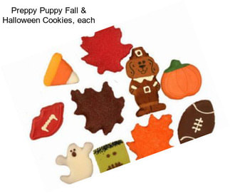 Preppy Puppy Fall & Halloween Cookies, each