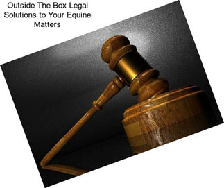 Outside The Box Legal Solutions to Your Equine Matters