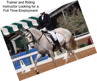 Trainer and Riding Instructor Looking for a Full Time Employment