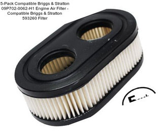 5-Pack Compatible Briggs & Stratton 09P702-0062-H1 Engine Air Filter - Compatible Briggs & Stratton 593260 Filter