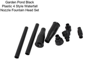 Garden Pond Black Plastic 4 Style Waterfall Nozzle Fountain Head Set