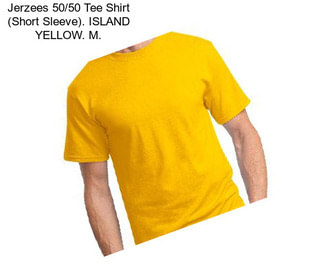 Jerzees 50/50 Tee Shirt (Short Sleeve). ISLAND YELLOW. M.