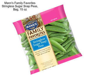 Mann\'s Family Favorites Stringless Sugar Snap Peas, Bag, 15 oz