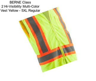 BERNE Class 2 Hi-Visibility Multi-Color Vest Yellow - 5XL Regular