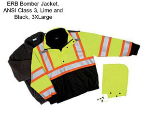 ERB Bomber Jacket, ANSI Class 3, Lime and Black, 3XLarge