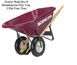 Scenic Road 8cu ft Wheelbarrow Poly Tray, 2 Flat Free Tires