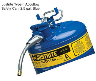 Justrite Type II Accuflow Safety Can, 2.5 gal, Blue