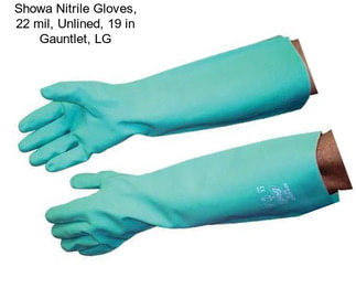 Showa Nitrile Gloves, 22 mil, Unlined, 19 in Gauntlet, LG