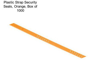 Plastic Strap Security Seals, Orange, Box of 1000