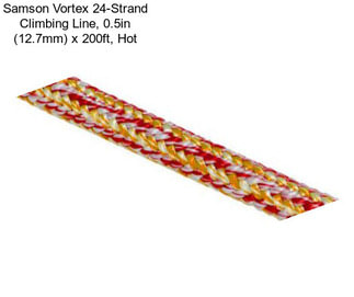 Samson Vortex 24-Strand Climbing Line, 0.5in (12.7mm) x 200ft, Hot