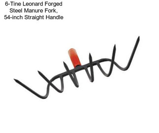 6-Tine Leonard Forged Steel Manure Fork, 54-inch Straight Handle