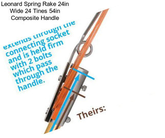 Leonard Spring Rake 24in Wide 24 Tines 54in Composite Handle