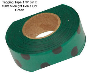 Tagging Tape 1 3/16in x 150ft Midnight Polka Dot Green