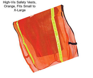 High-Vis Safety Vests, Orange, Fits Small to X-Large