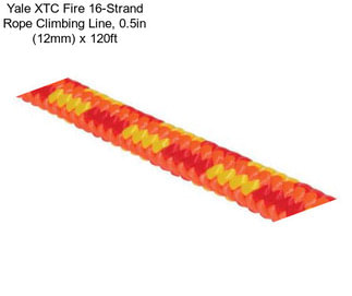 Yale XTC Fire 16-Strand Rope Climbing Line, 0.5in (12mm) x 120ft