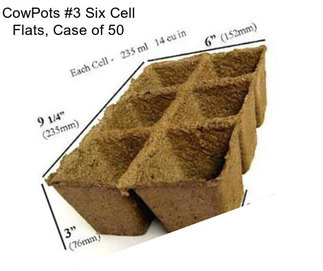 CowPots #3 Six Cell Flats, Case of 50