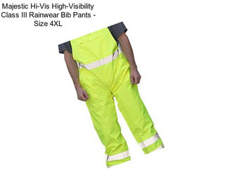 Majestic Hi-Vis High-Visibility Class III Rainwear Bib Pants - Size 4XL