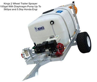 Kings 2 Wheel Trailer Sprayer 100gal With Diaphragm Pump Up To 560psi and 5.5hp Honda Engi