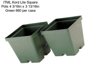 ITML Kord Lite Square Pots 4 3/16in x 3 13/16in Green 660 per case