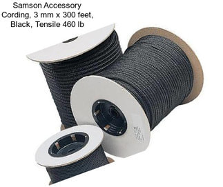 Samson Accessory Cording, 3 mm x 300 feet, Black, Tensile 460 lb