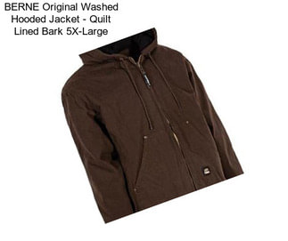 BERNE Original Washed Hooded Jacket - Quilt Lined Bark 5X-Large