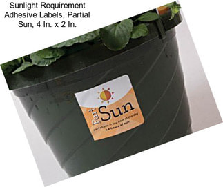 Sunlight Requirement Adhesive Labels, Partial Sun, 4 In. x 2 In.