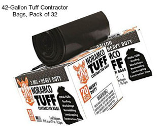 42-Gallon Tuff Contractor Bags, Pack of 32