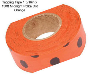 Tagging Tape 1 3/16in x 150ft Midnight Polka Dot Orange