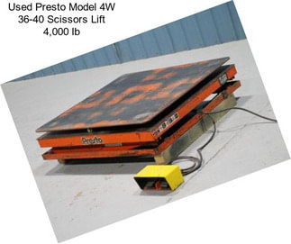 Used Presto Model 4W 36-40 Scissors Lift 4,000 lb