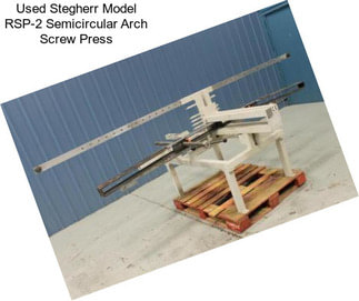 Used Stegherr Model RSP-2 Semicircular Arch Screw Press