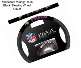 Minnesota Vikings 15 in Black Steering Wheel Cover