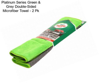 Platinum Series Green & Grey Double-Sided Microfiber Towel - 2 Pk