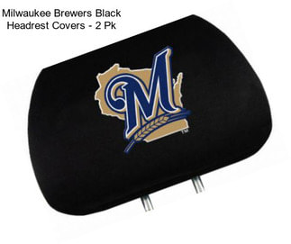 Milwaukee Brewers Black Headrest Covers - 2 Pk