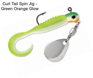 Curl Tail Spin Jig - Green Orange Glow