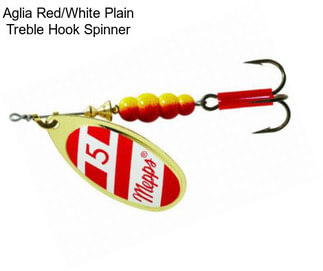 Aglia Red/White Plain Treble Hook Spinner