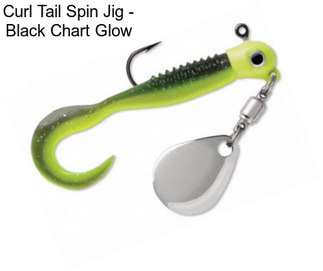 Curl Tail Spin Jig - Black Chart Glow