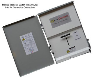 Manual Transfer Switch with 30 Amp Inlet for Generator Connection