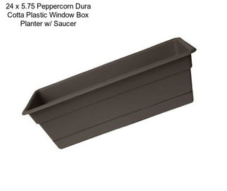 24 x 5.75 Peppercorn Dura Cotta Plastic Window Box Planter w/ Saucer