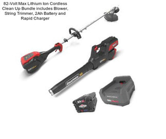 82-Volt Max Lithium Ion Cordless Clean Up Bundle includes Blower, String Trimmer, 2Ah Battery and Rapid Charger