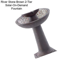 River Stone Brown 2-Tier Solar-On-Demand Fountain