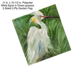 11 in. x 15-1/2 in. Polyester White Egret in Green grasses 2-Sided 2-Ply Garden Flag