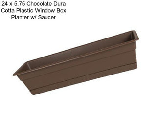 24 x 5.75 Chocolate Dura Cotta Plastic Window Box Planter w/ Saucer