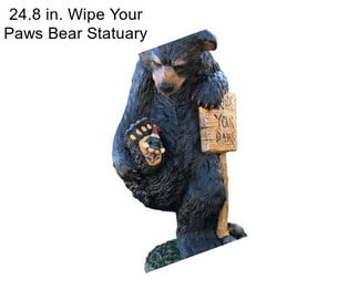 24.8 in. Wipe Your Paws Bear Statuary