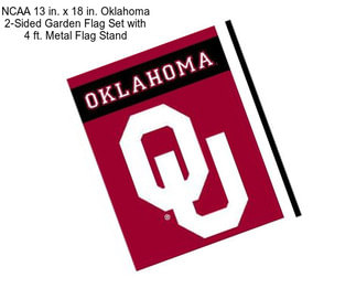 NCAA 13 in. x 18 in. Oklahoma 2-Sided Garden Flag Set with 4 ft. Metal Flag Stand