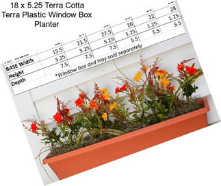 18 x 5.25 Terra Cotta Terra Plastic Window Box Planter